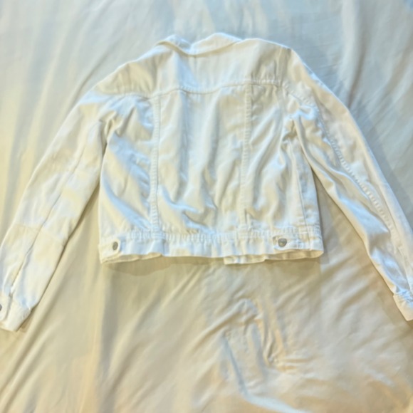 Free People White Denim Jacket Jean Jacket Cropped Cotton Casual Small - Picture 2 of 6